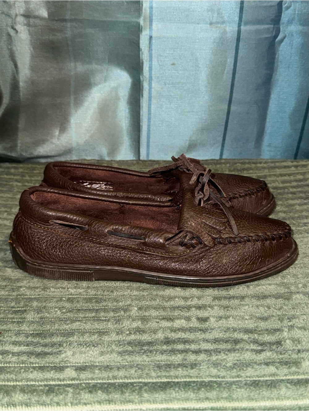 Minnetonka Brown Leather Moccasin Slip-On Loafers
